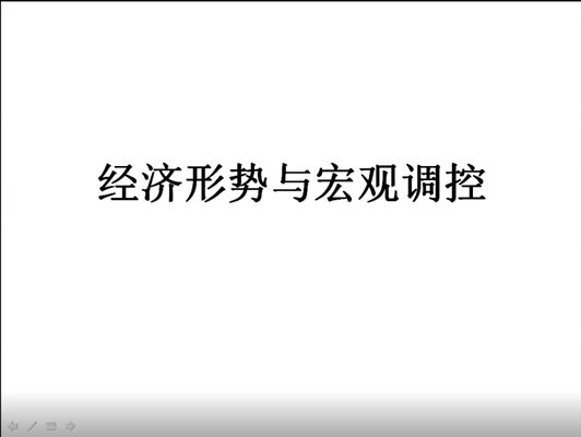 经济形势与宏观调整